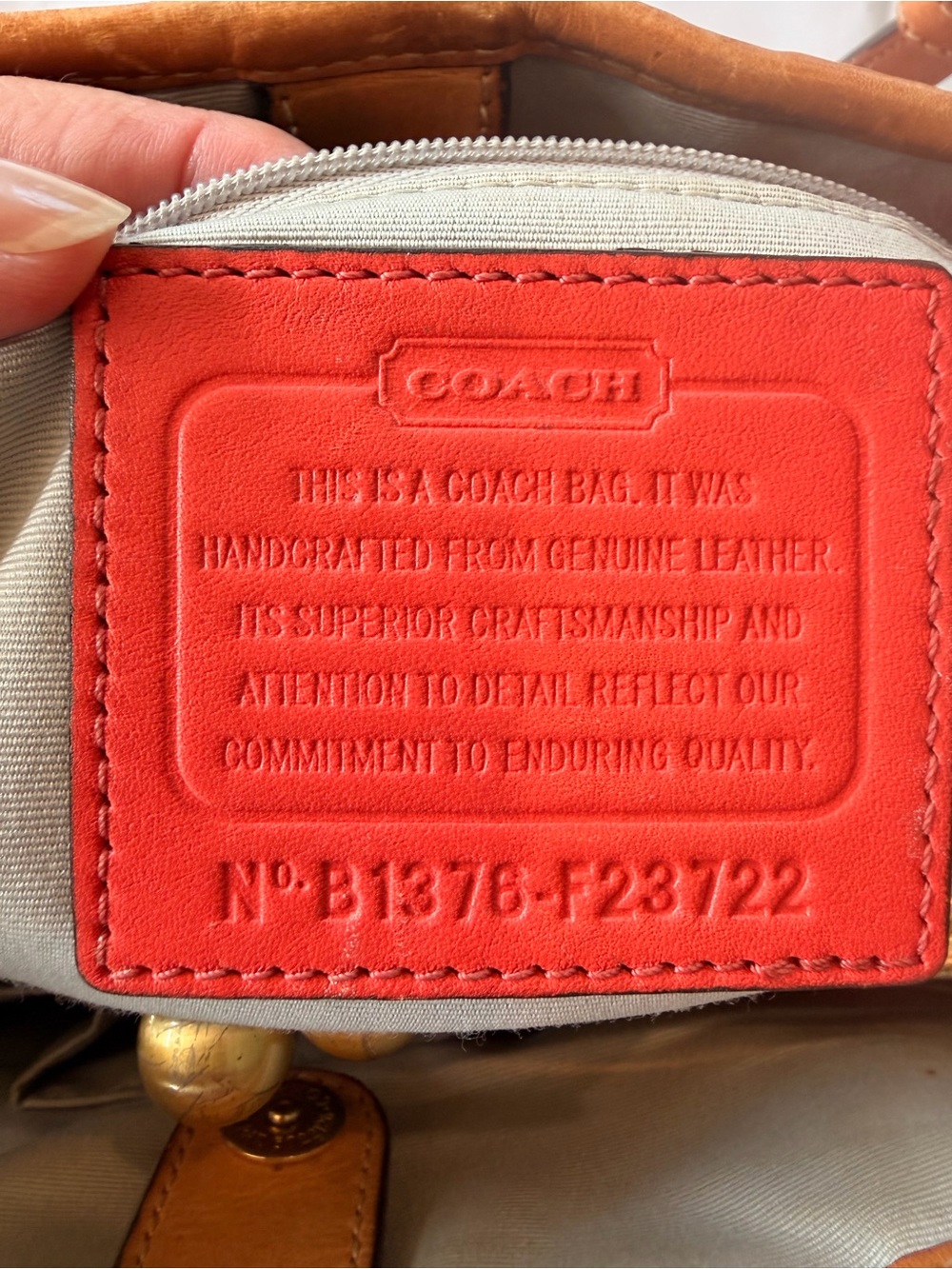 Coach Papaya Peyton Embossed Patent Leather Kisslock Orange Tote No F23722 - Picture 6 of 16